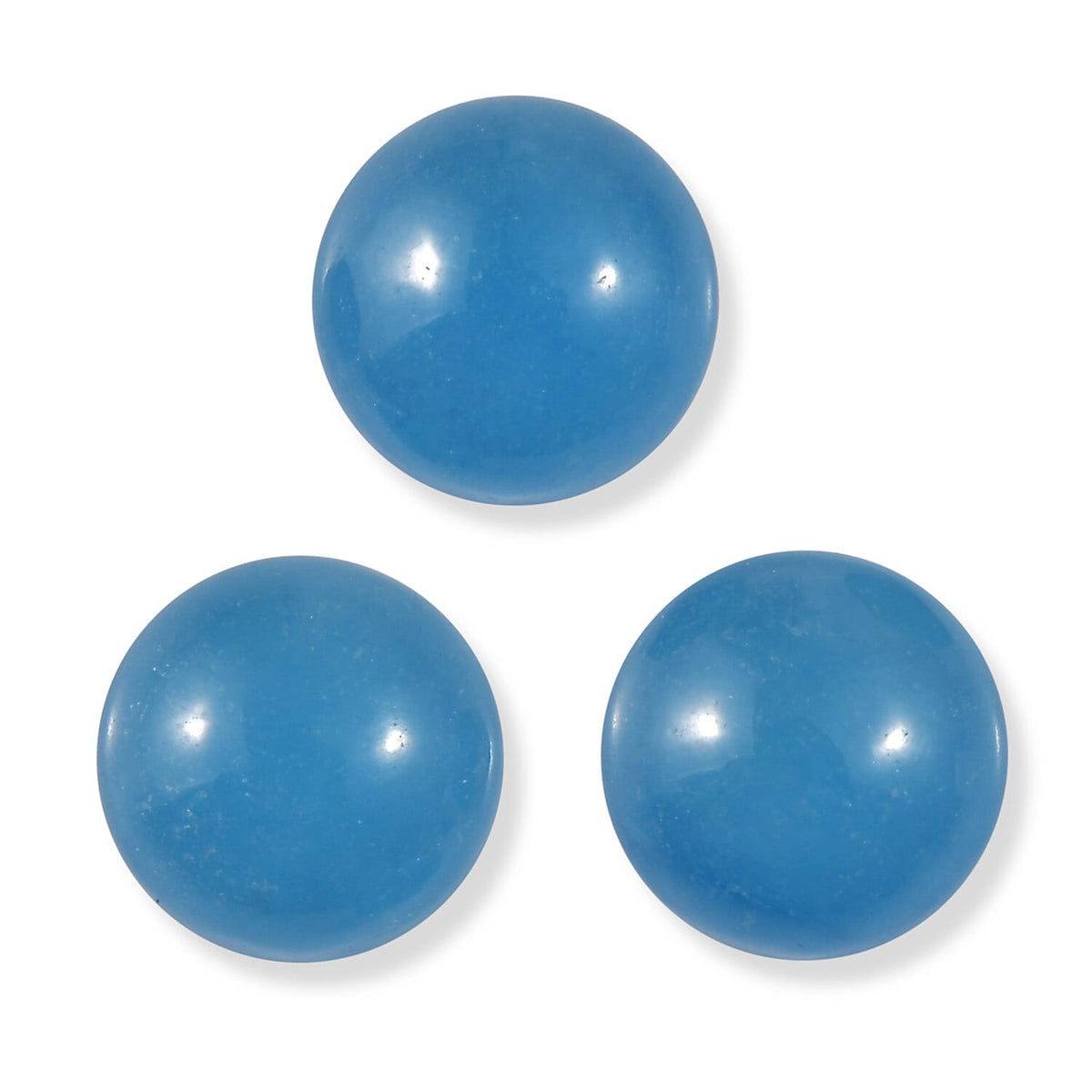 Light Blue Color Jade Set of 3 (Rnd 6 mm) 3.40 ctw
