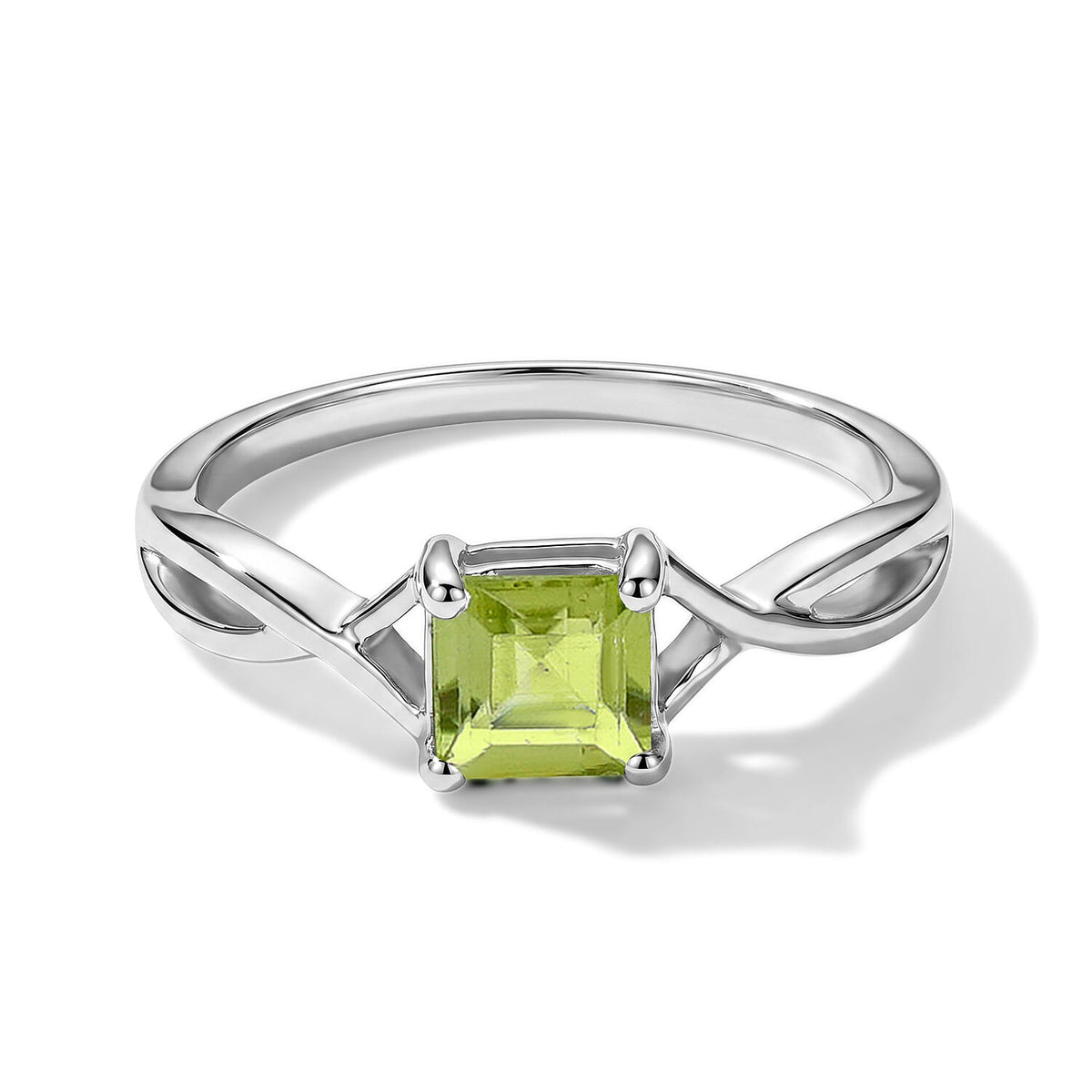 Simulated Green Diamond Solitaire Ring in Sterling Silver (Size 8.0) 1.81 ctw