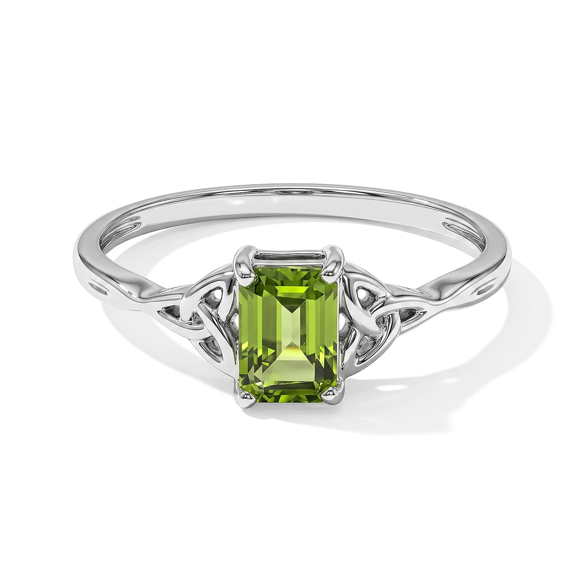 Simulated Green Diamond Solitaire Ring in Sterling Silver (Size 8.0) 1.13 ctw