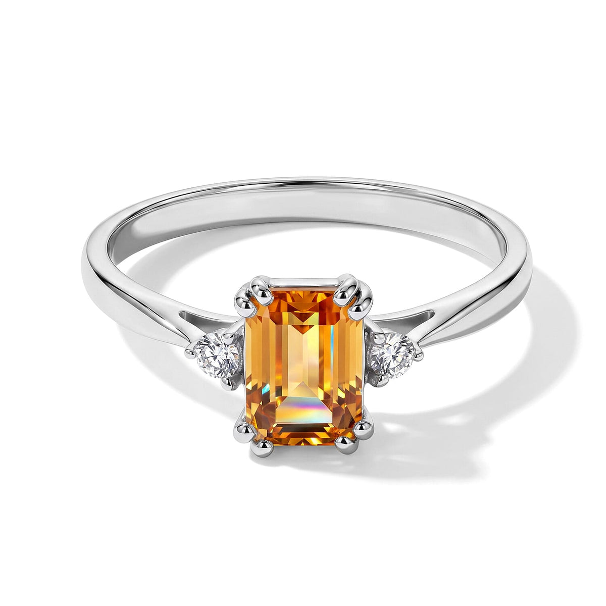 Simulated Yellow and White Diamond Ring in Sterling Silver (Size 8.0) 1.93 ctw