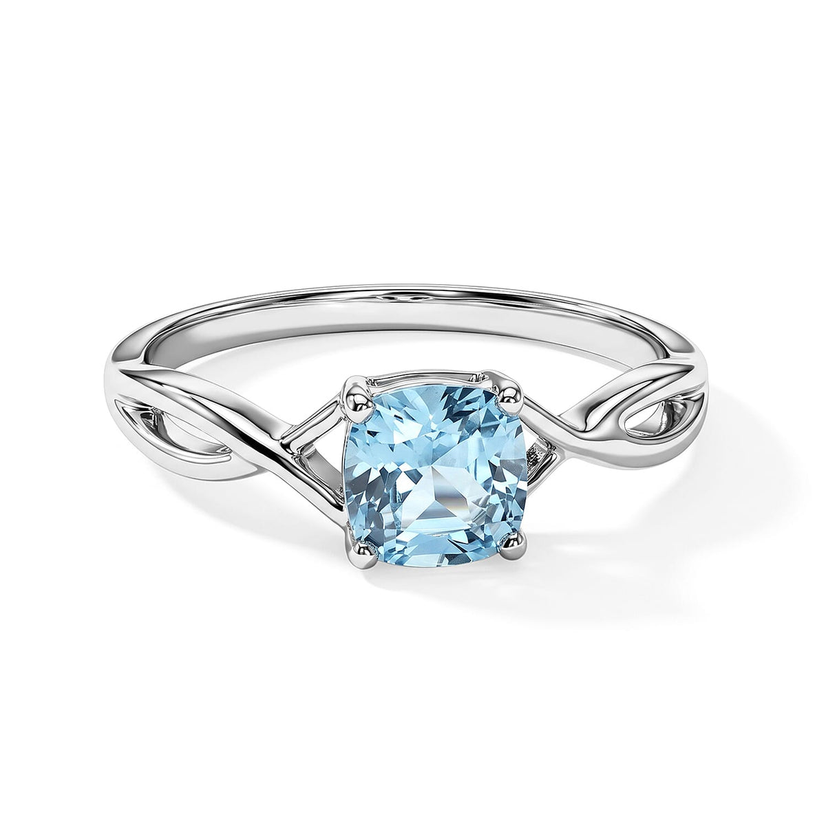 Simulated Blue Diamond Ring in Sterling Silver (Size 6.0) 0.84 ctw