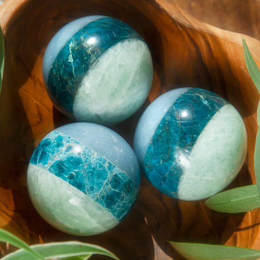 Amazonite, Blue Apatite, Angelite | Throat Chakra Sphere 1040ctw (Ships in 8-10 Business Days)