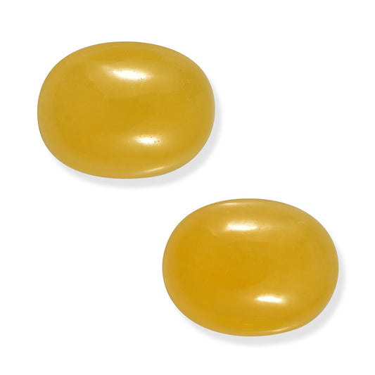 Yellow Jade Set of 2 (Ovl 9x7 mm) 4.72 ctw