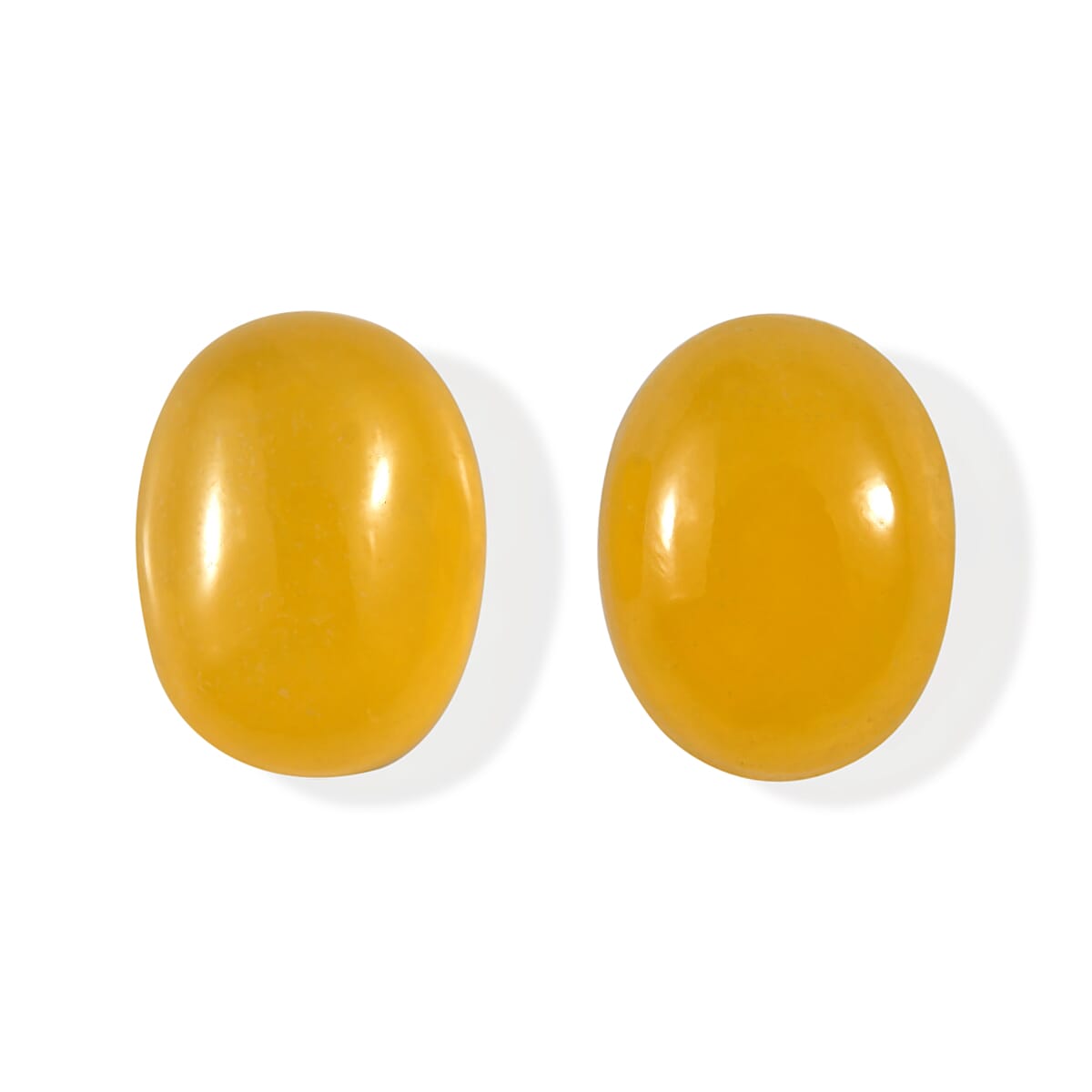 Yellow Jade Set of 2 (Ovl 8x6 mm) 2.99 ctw