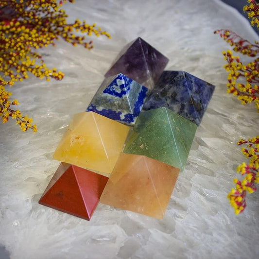 Set Pyramid Chakra w/ Engraved Symbols 900ctw (Ships in 8-10 Business Days)