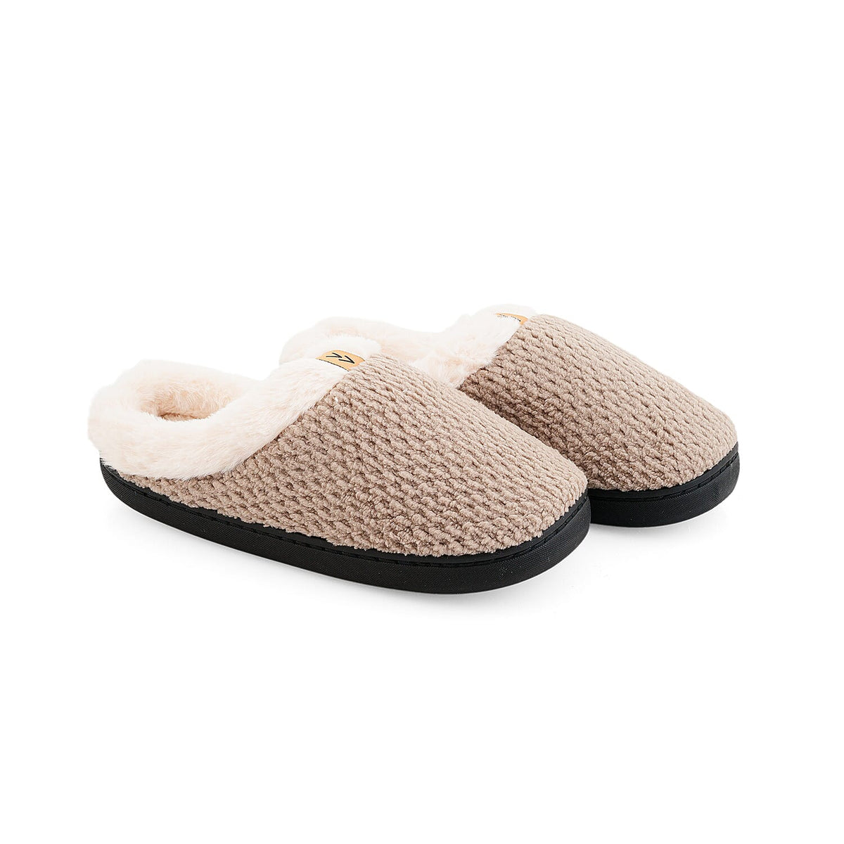 Mossimo Taupe Memory Foam Slippers with Sherpa lining (Size 5-6)