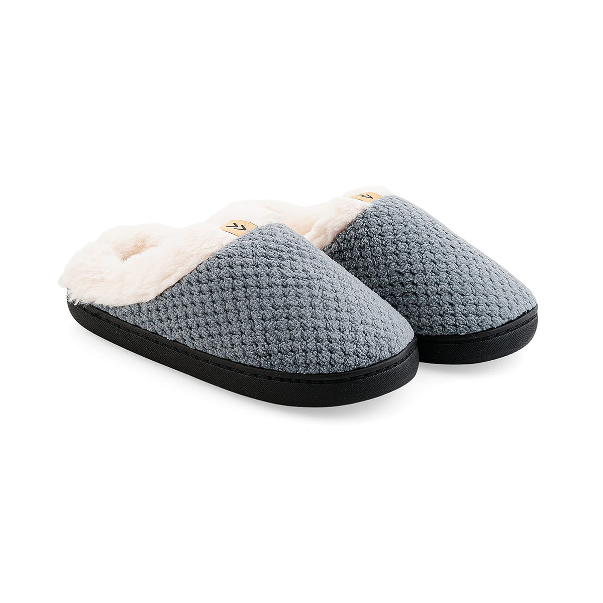 Mossimo Taupe Memory Foam Slippers with Sherpa lining (Size 5-6)