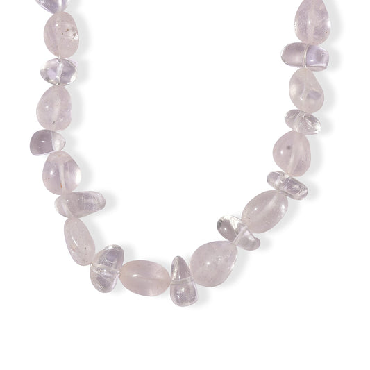EverTrue Austrian Crystal and Galilea Rose Quartz 270.00 ctw Necklace (18 Inches) in Platinum Bond