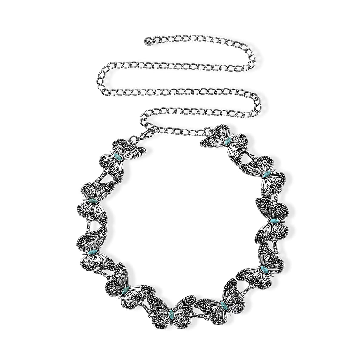 Howlite Butterly Belt in Goldtone (23-28 Inches)
