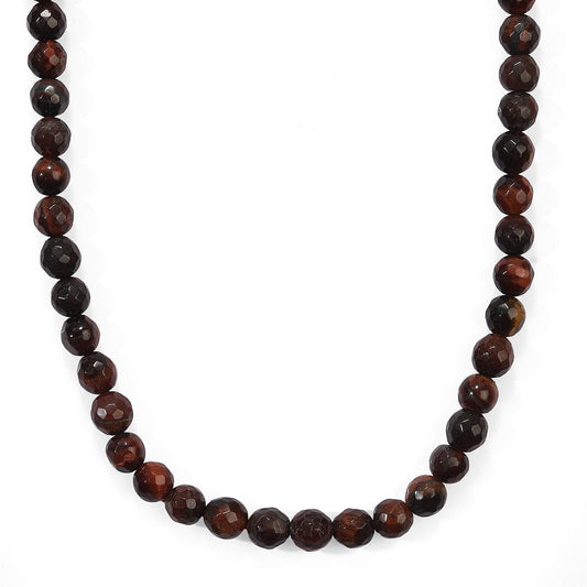 Red Tiger Eye Beaded Necklace (15 Inches) 108.00 ctw