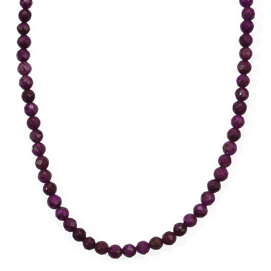 Mojave Purple Turquoise Beaded Necklace (15 Inches) 47.50 ctw