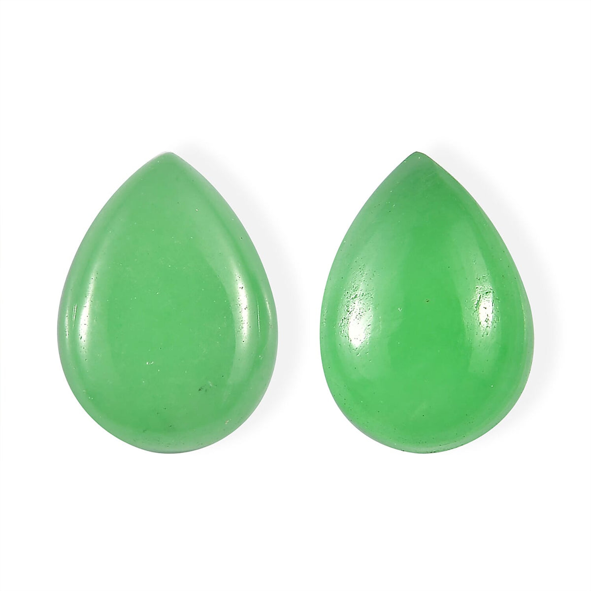 Green Jade Set of 2 (Pear 7x5 mm) 3.86 ctw