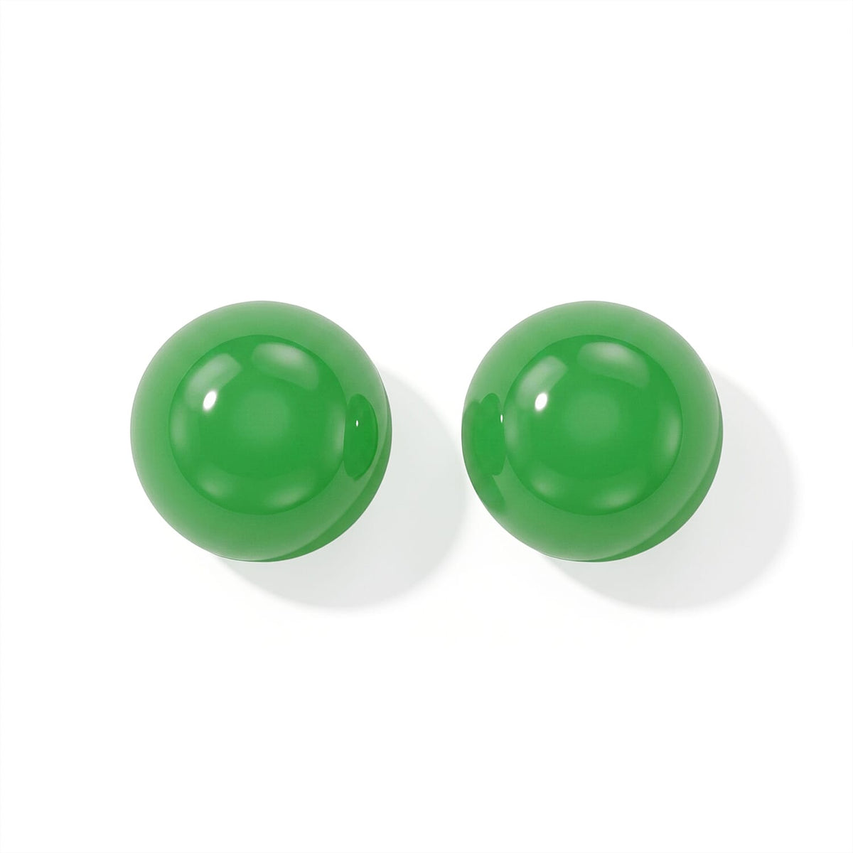 Green Jade Set of 2 (Rnd 7 mm) 2.21 ctw