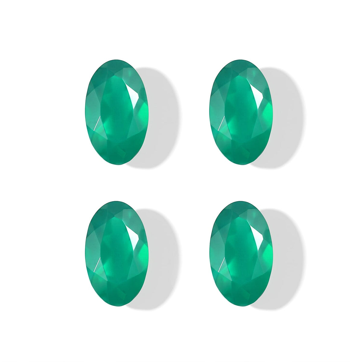 Green Onyx Set of 4 (Ovl 5x3 mm) 0.65 ctw