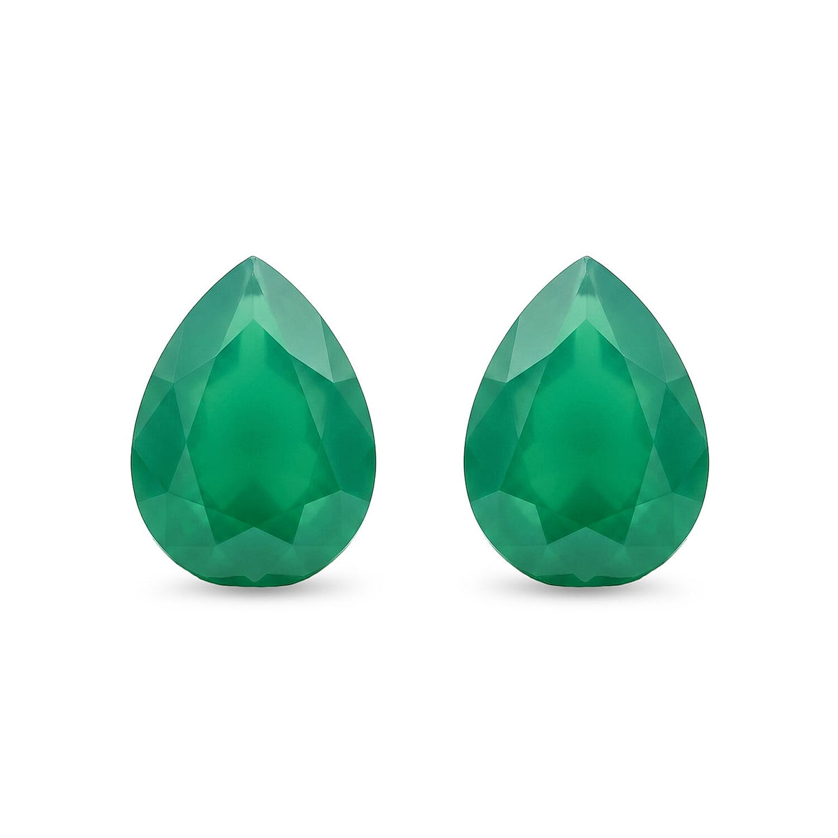 Green Onyx Set of 2 (Pear 7x5 mm) 1.28 ctw