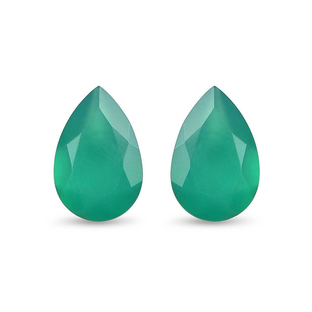 Green Onyx Set of 2 (Pear 9x6 mm) 1.94 ctw