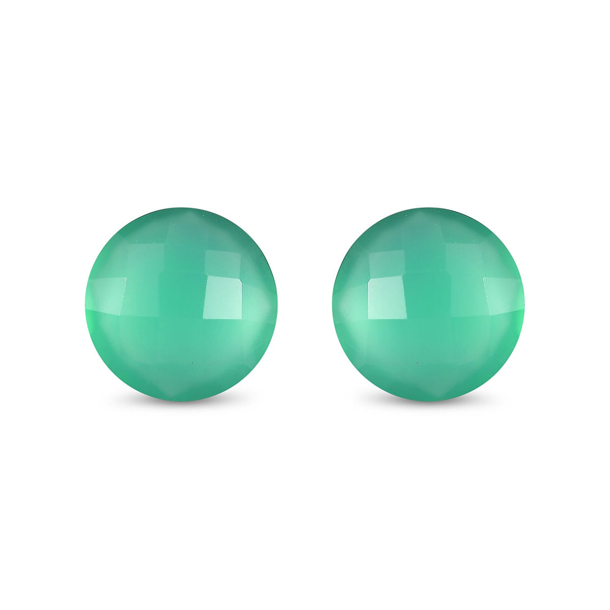 Green Onyx Set of 2 (Rnd 8 mm) 2.79 ctw