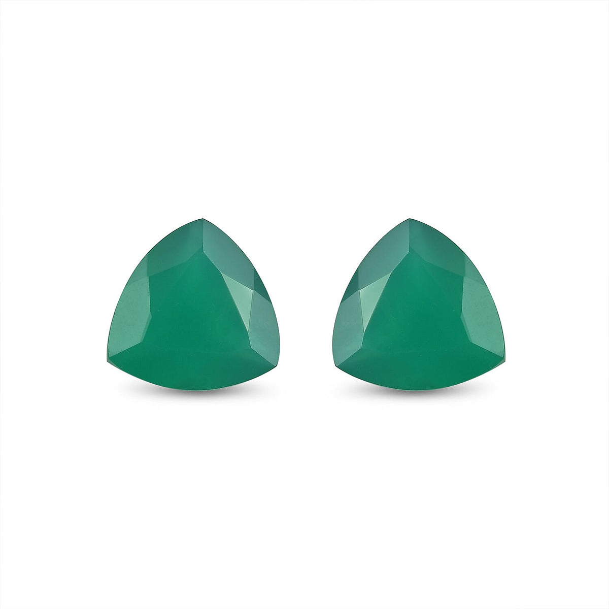 Green Onyx Set of 2 (Tril 9 mm) 4.30 ctw
