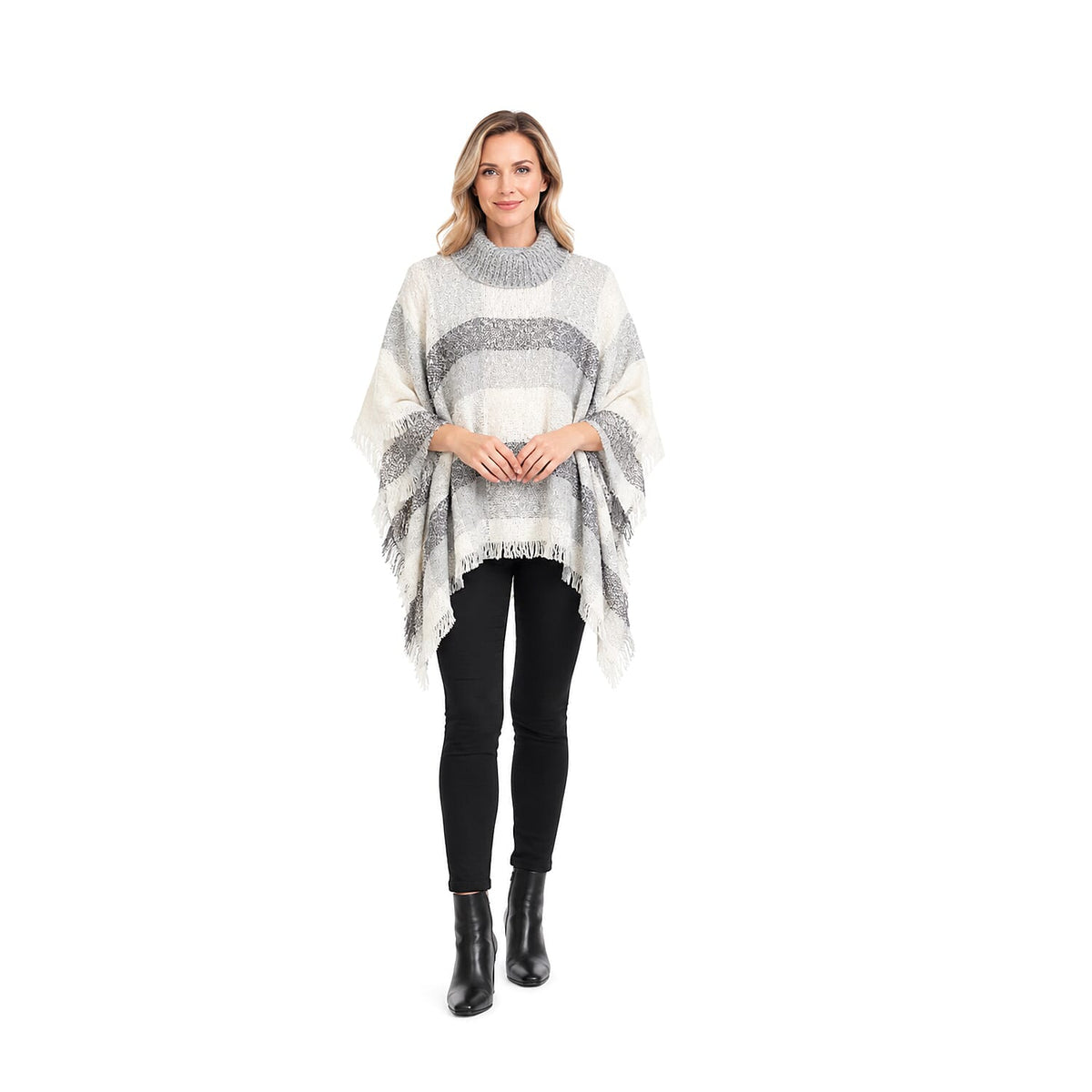 La Marey Black High Neck Shawl