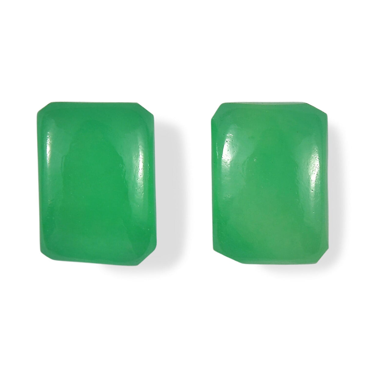 Green Jade Set of 2 (Oct 7x5 mm) 1.94 ctw