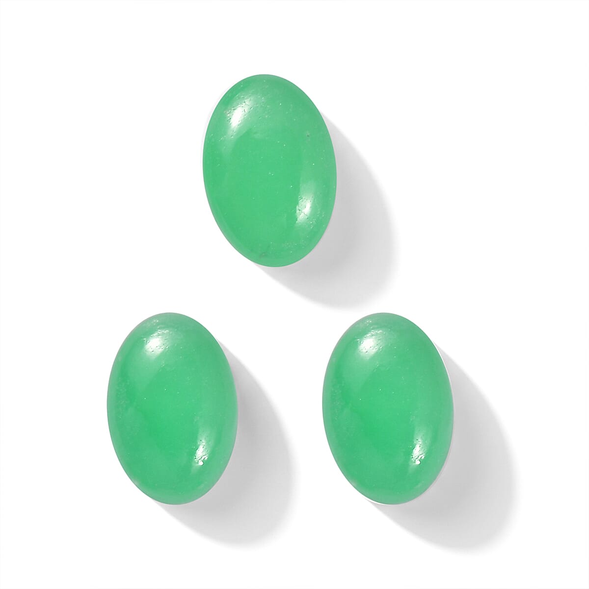 Green Jade Set of 3 (Ovl 6x4 mm) 2.05 ctw