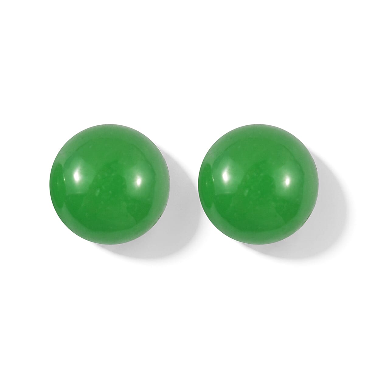 Green Jade Set of 2 (Rnd 6 mm) 2.10 ctw