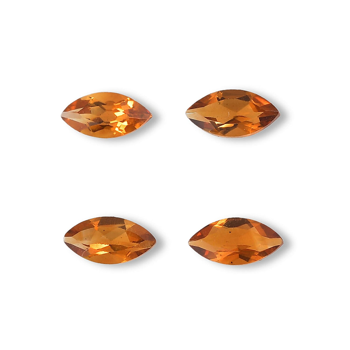 Santa Ana Madeira Citrine Set of 4 (Mrq 7x3.5 mm) 1.18 ctw