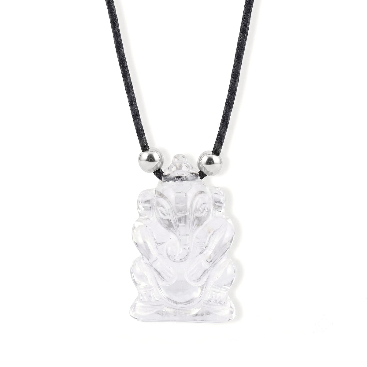 Austrian Crystal 1.5 Carved Genish Necklace (16-19 Inches) in Silvertone