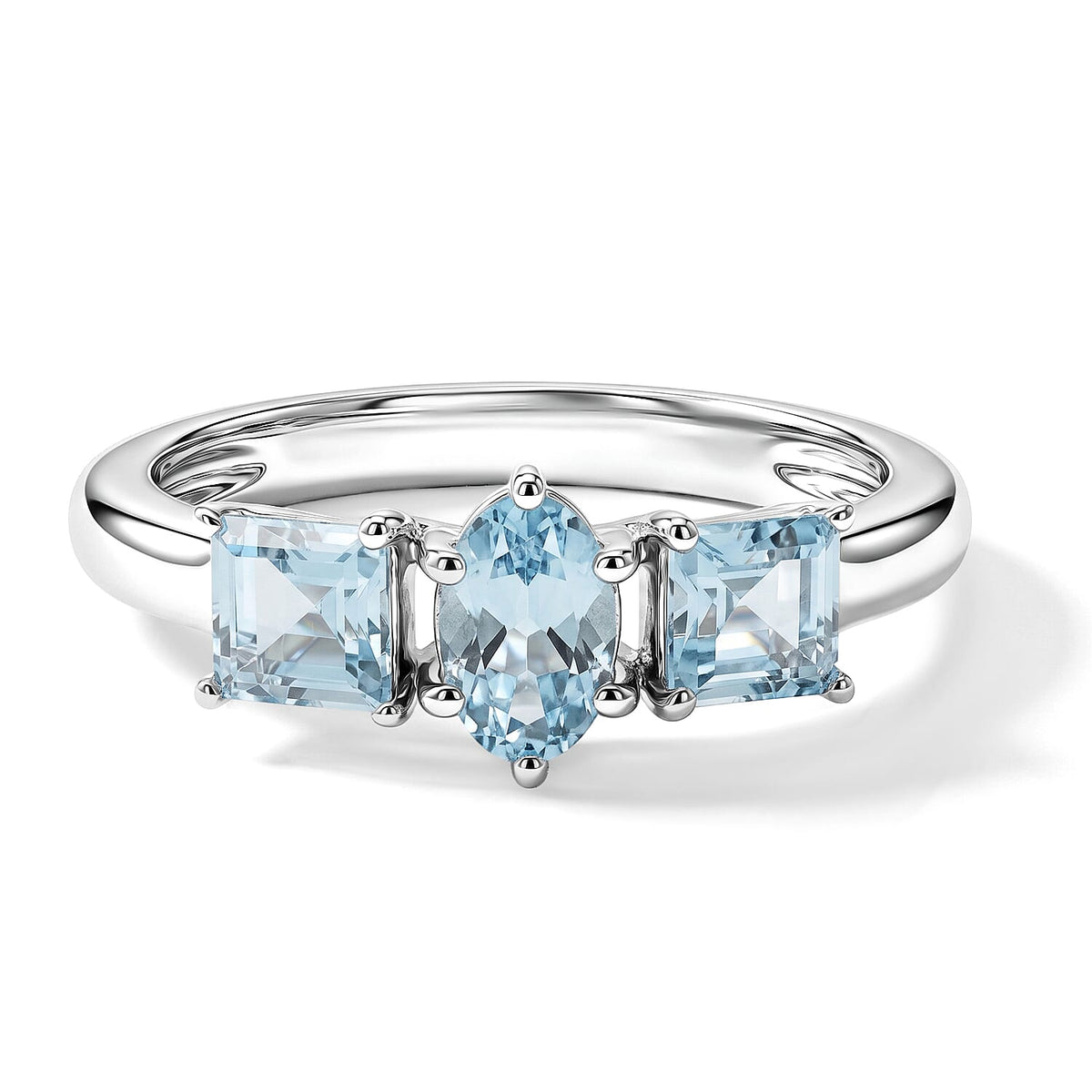 Blue Topaz Ring in Sterling Silver (Size 7.0) 1.20 ctw