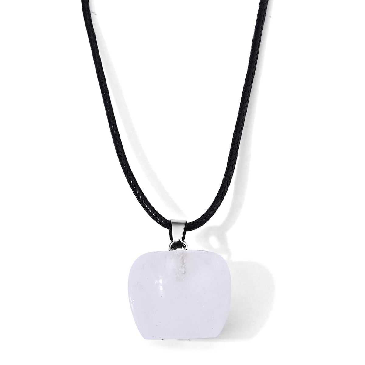 Tigers Eye 60.00 ctw Apple Pendant with Cord Necklace in Stainless Steel (Adjustable)