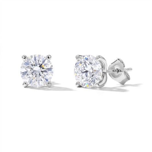 SGL Certified Luxuriant Lab Grown Diamond E-F VS 3.00 ctw Solitaire Stud Earrings in 10K White Gold
