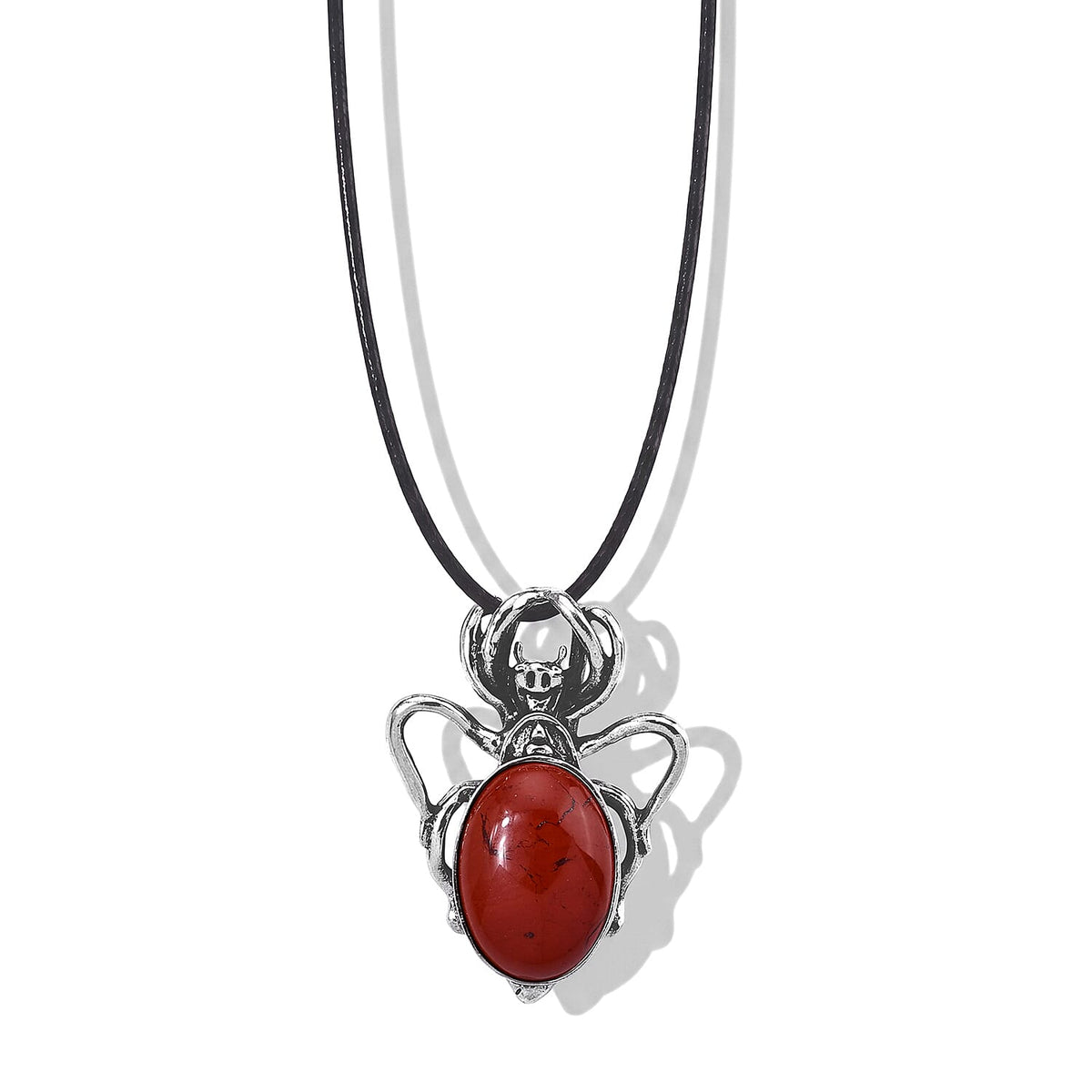 Tigers Eye 35.00 ctw Pendant in Silvertone with Cord Necklace (Adjustable)