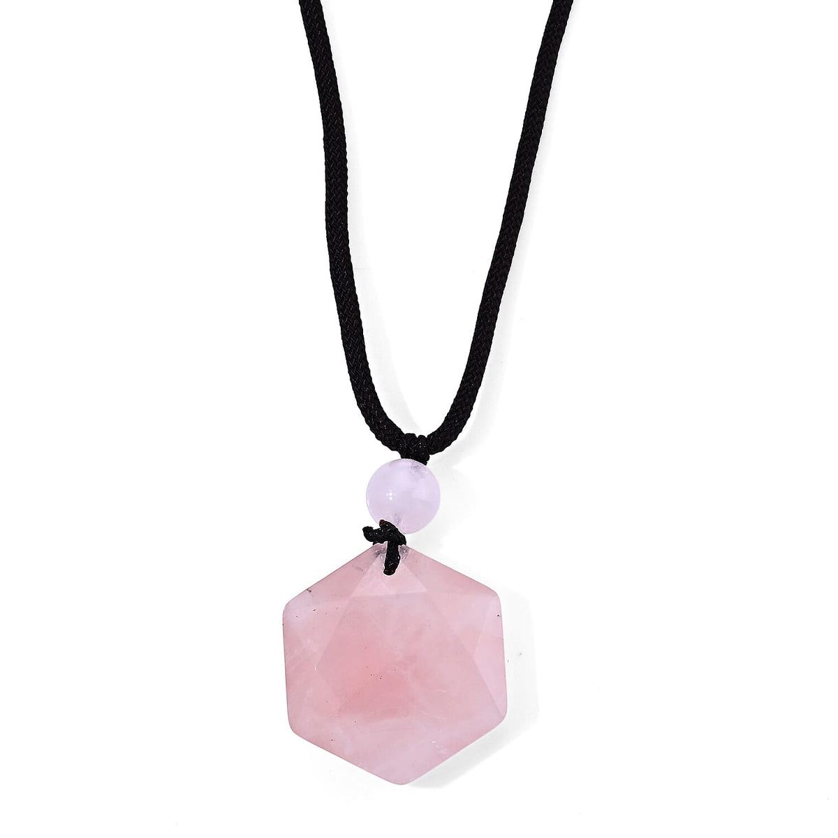 Red Jasper 50.00 ctw Hexagon Pendant with Adjustable Braided Rope Necklace