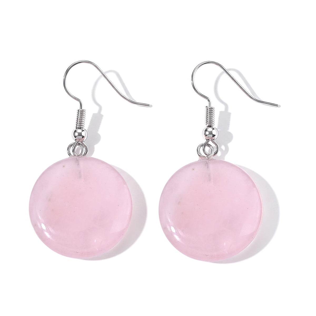 Galilea Rose Quartz 25.00 ctw Earrings in Silvertone
