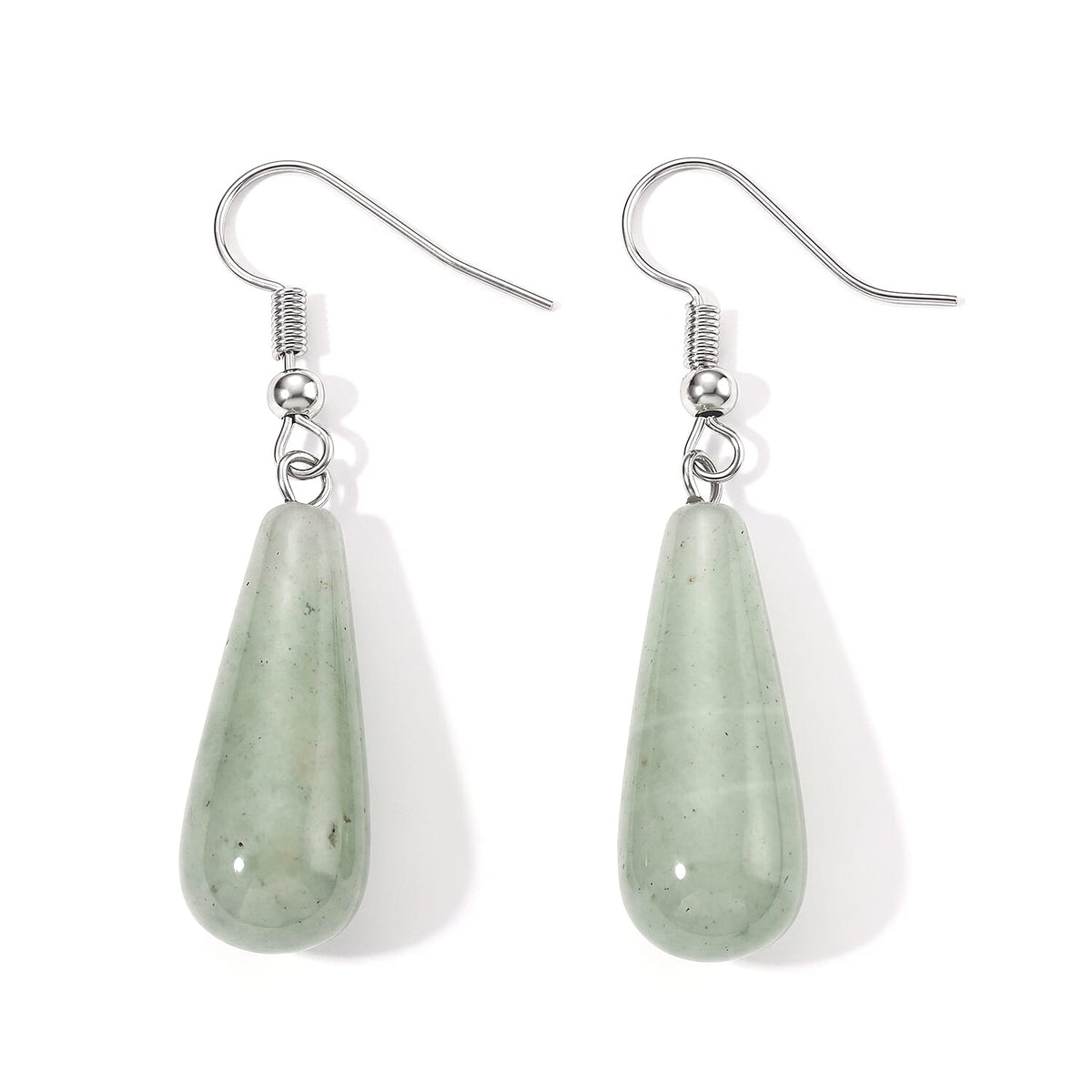 Yellow Jade 30.00 ctw Earrings in Silvertone