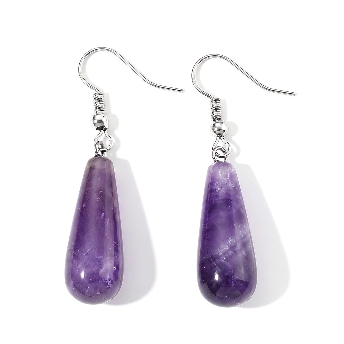 Yellow Jade 30.00 ctw Earrings in Silvertone