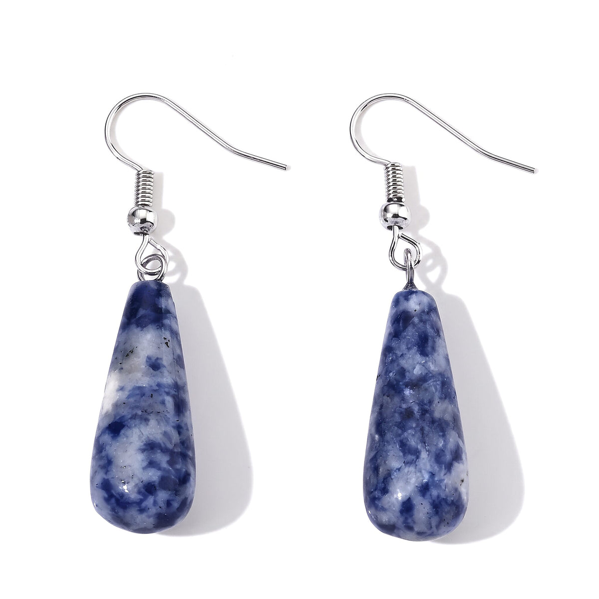 Yellow Jade 30.00 ctw Earrings in Silvertone