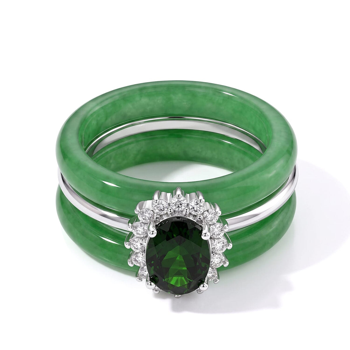 D''Joy Red Jade, Multi Gemstone Stackable Ring in Rhodium Over Sterling Silver (Size 10.0) 19.65 ctw