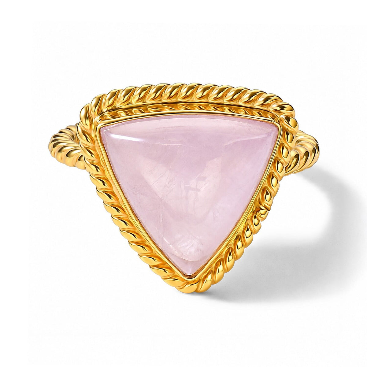 EverTrue Kunzite 13.50 ctw Ring in 18K YG Plated (Size 7.0)