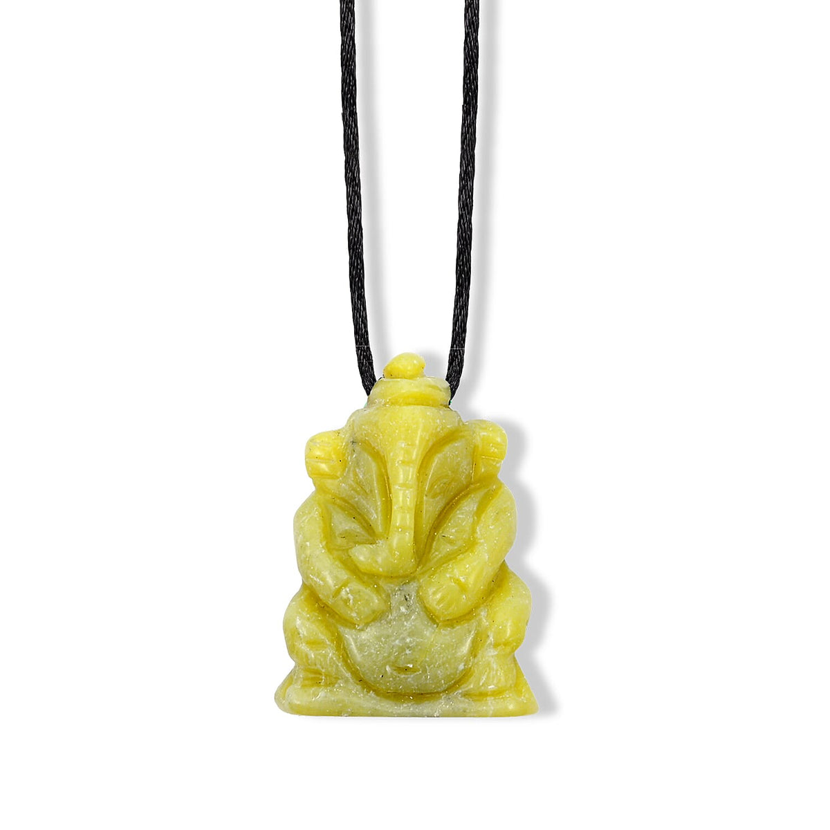 Jade  1.5 Carved Genish Necklace in Silvertone 16-19 Inches (109.00 ctw)