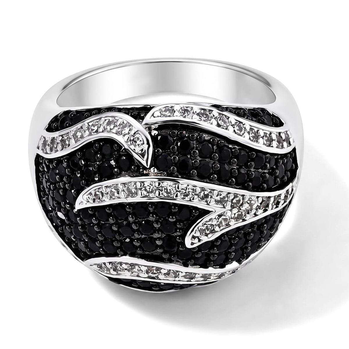EverTrue Thai Black Spinel 1.25 ctw Ring in Dualtone (Size 10.0)