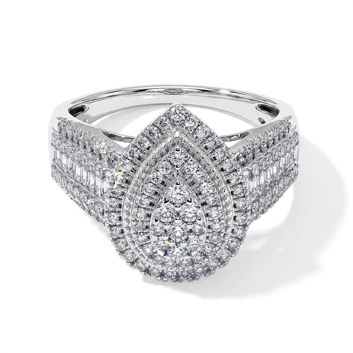 TLV Luxuriant Lab Grown Green Diamond (IR) (SI) Ring in Rhodium Over Sterling Silver (Size 10.0) 1.00 ctw