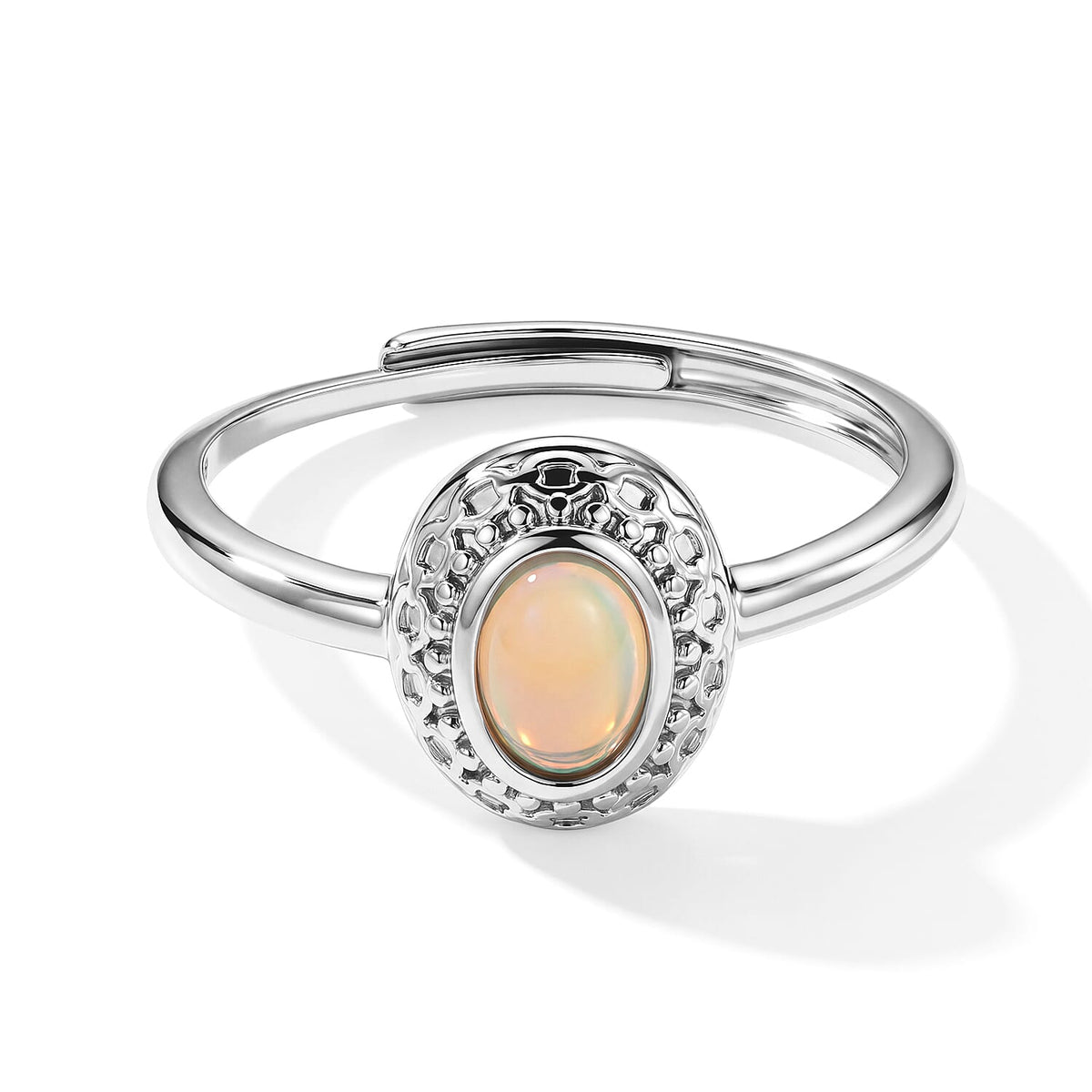 Opal 1.0 ctw Ring in Silvertone (Adjustable)