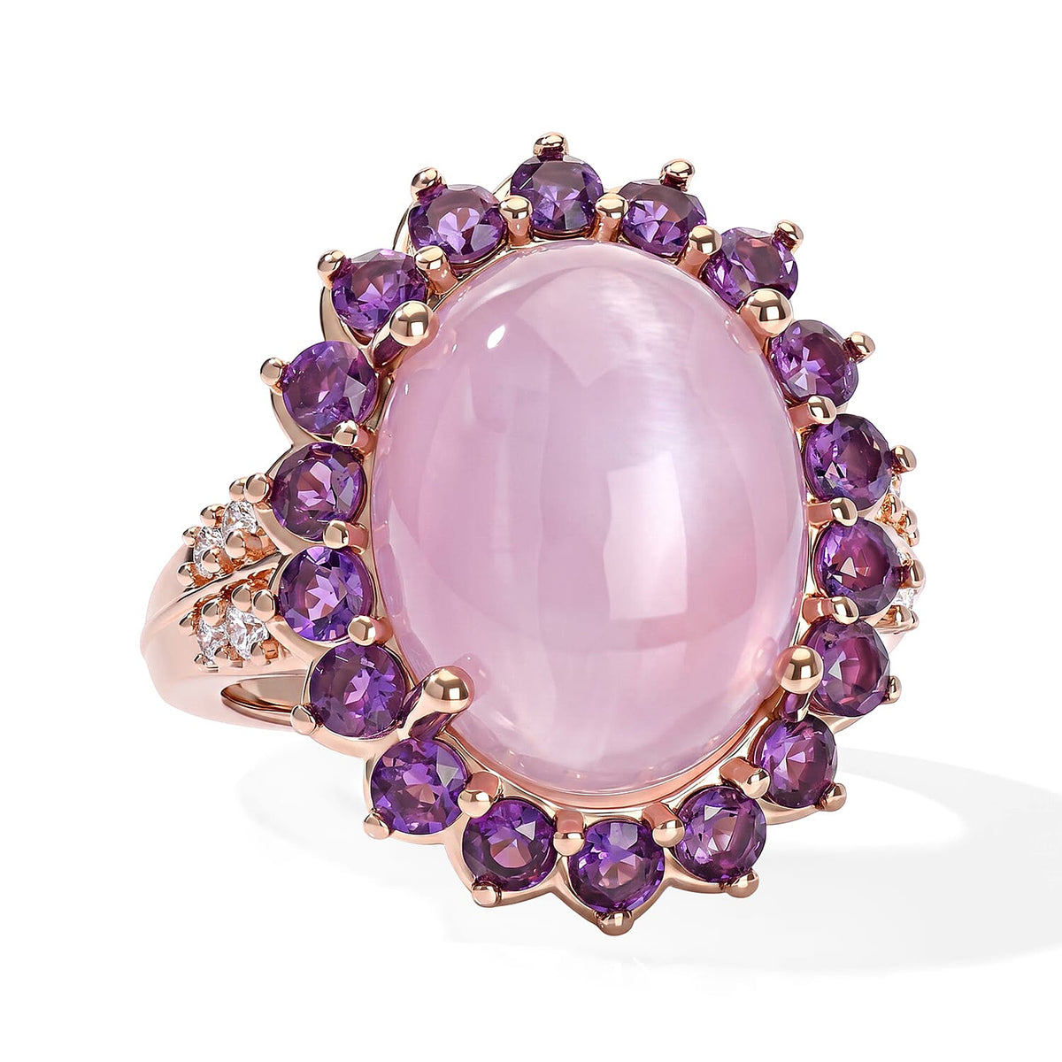 EverTrue Kunzite and Orissa Rhodolite Garnet 12.60 ctw Ring in 18K YG Plated (Size 9.0)