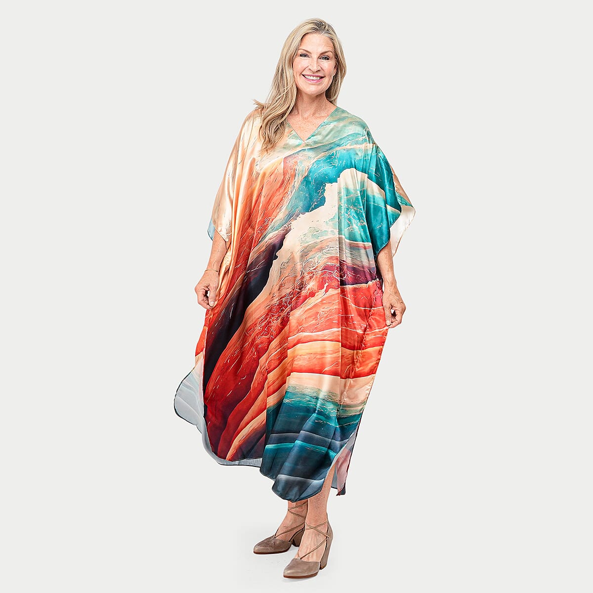 Winlar Blue Kaftan Maxi Dress - One Size Fits Most