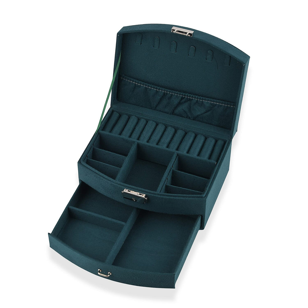 Green Velvet 2 Layer Jewelry Box