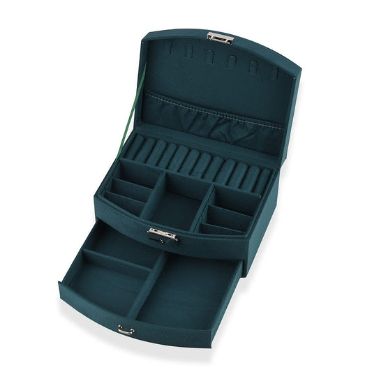 Green Velvet 2 Layer Jewelry Box