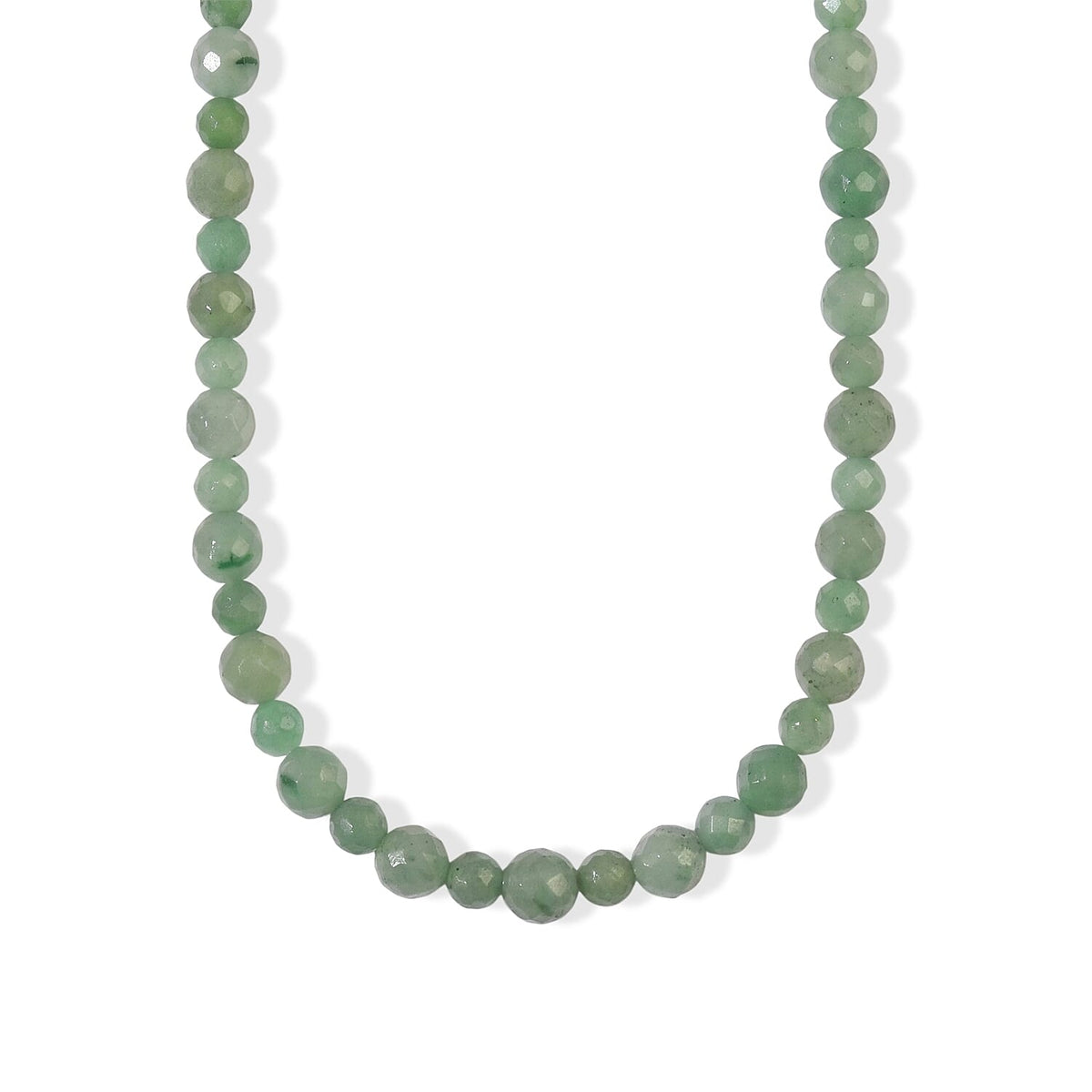 EverTrue Green Aventurine 165.00 ctw Beaded Necklace in Stainless Steel 20 Inches
