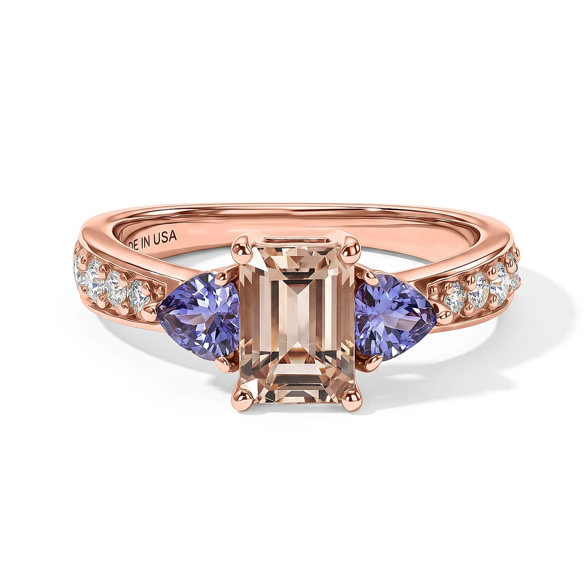 D''Joy Premium Marropino Morganite and Multi Gemstone 1.75 ctw Ring in 18K Vermeil Rose Gold Over Sterling Silver (Size 10.0)