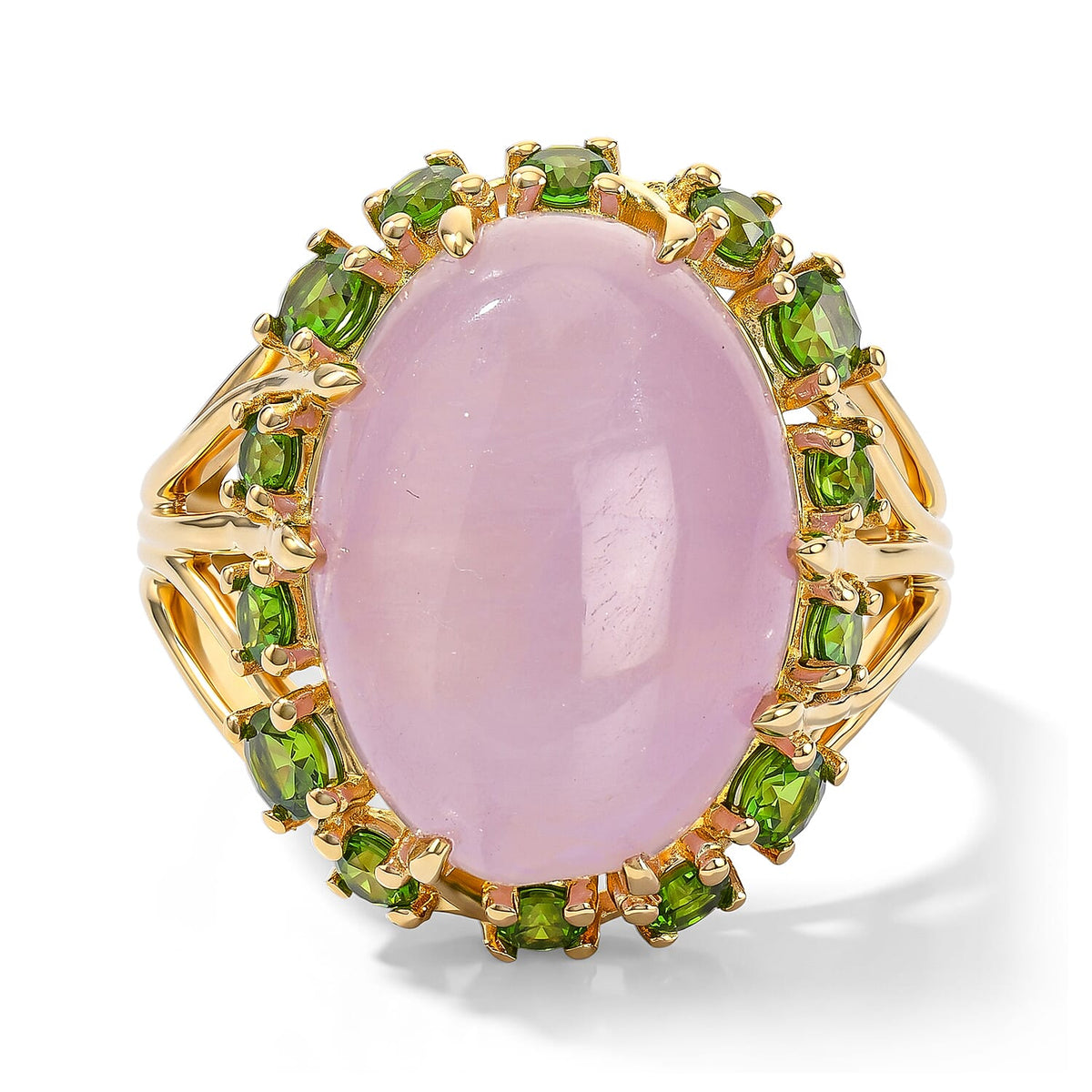 EverTrue Kunzite EverTrue Kunzite, Chrome Diopside Ring in 18K YG Plated (Size 10.0) 15.65 ctwChrome Diopside Ring in 18K YG Plated (Size 10.0) 15.65 ctw